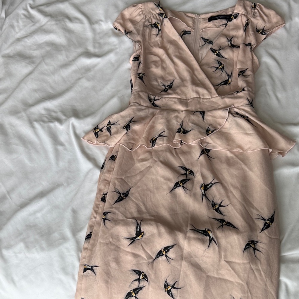 Dorothy Perkins Blush Bird Print Midi Dress